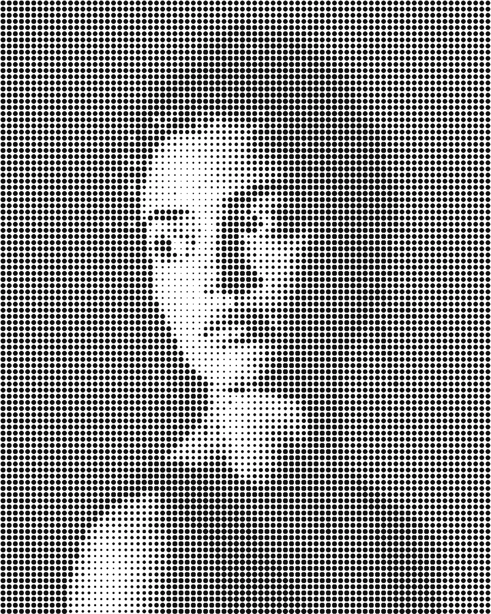 Printable poster preview in B&W Rasterbation style